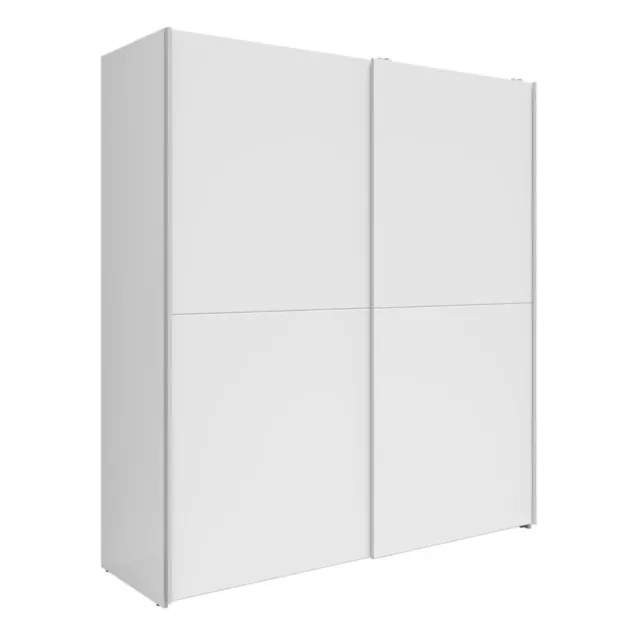 Schwebetürenschrank - weiß - 2 Kleiderstangen - 170 cm Kleiderschrank Schrank