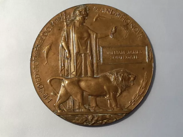 WW1 Memorial Original William James Southgate Plate