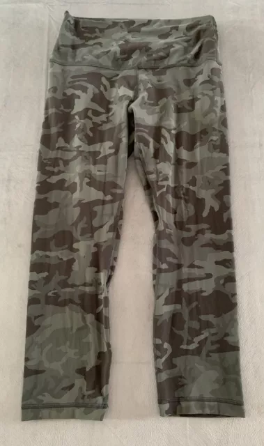 Lu Lu Lemon Align aktive Laufhose Leggings Fitnessstudio Größe UK8 grün Tarnung