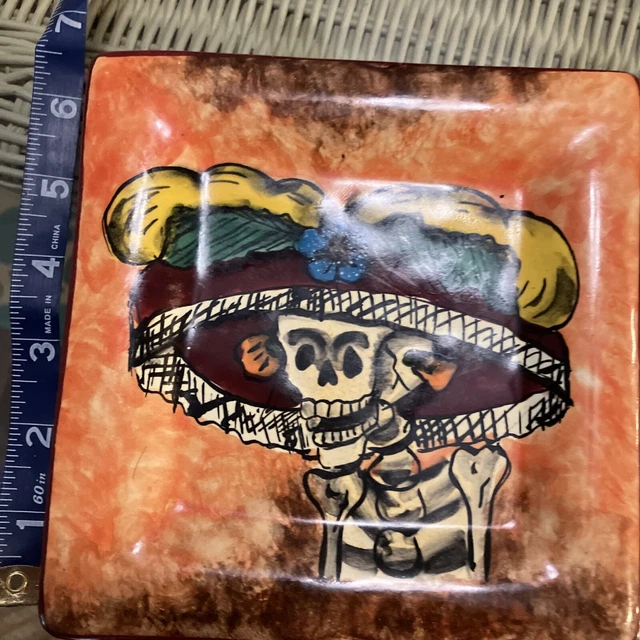 Day of the dead ceramic dish