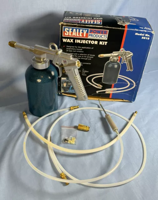 Sealey Air Operated Wax Injector Kit SG18 with a selection of lances