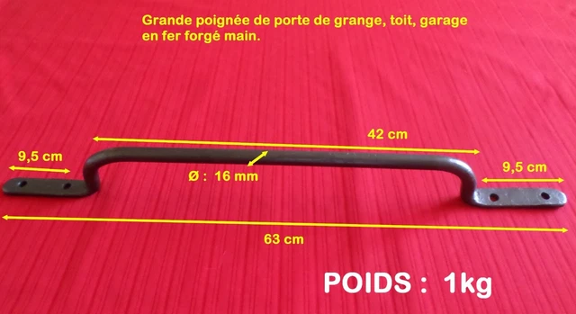 ANCIENNE POIGNEE DE PORTE FER FORGE (grange, portail, garage