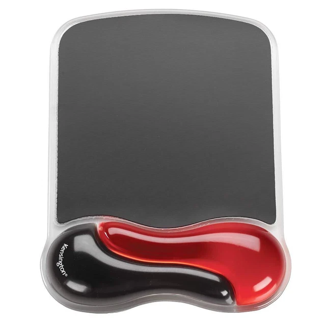 Kensington Duo Gel Mouse Pad - Black, Red Black Gel Single