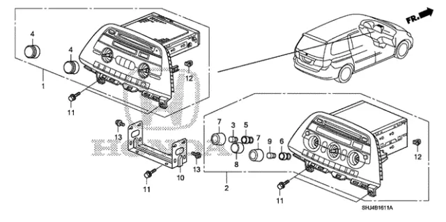 Genuine Honda Tuner In-Dash (AM/FM/6CD) (1XUA) (RMD) 39100-SHJ-A42RM