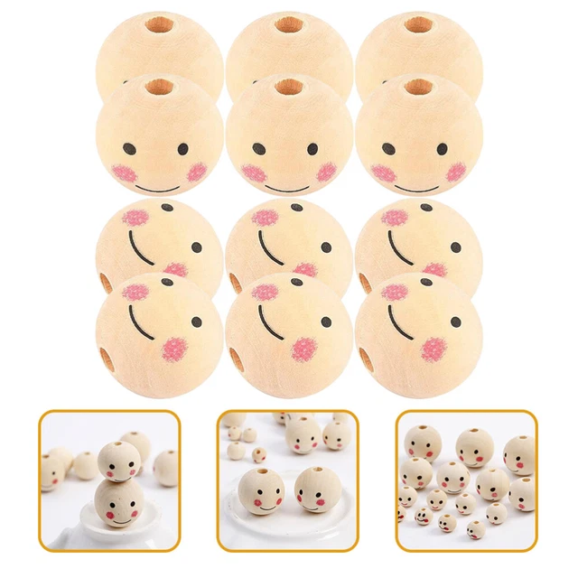 50 Pcs Bracelets Beads Hole Child Beads Bulk Smile Loose Bead