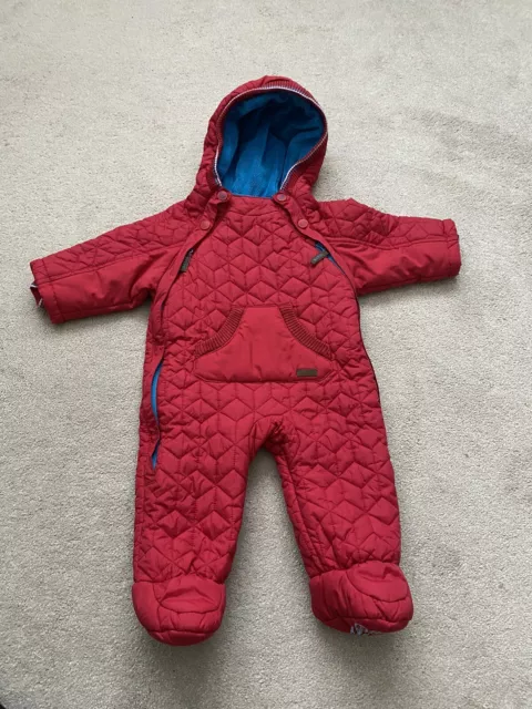 Ted Baker Baby Boys Red Snow Pram Suit Jacket Coat Rain Winter Age 3-6 Months