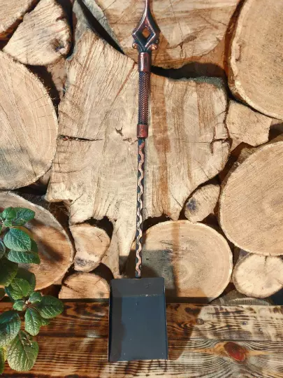 Forged Fireplace Shovel, Steel Fire Shovel, wood stove ash scoop, rustic home, h