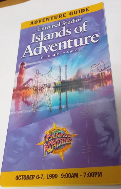 1999 ISLANDS OF Adventure Park Map Opening Year Universal Studios