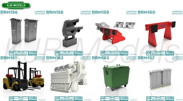 TT GAUGE UNPAINTED Model Railway Accessories -Engine, Buffers, Forklift ...