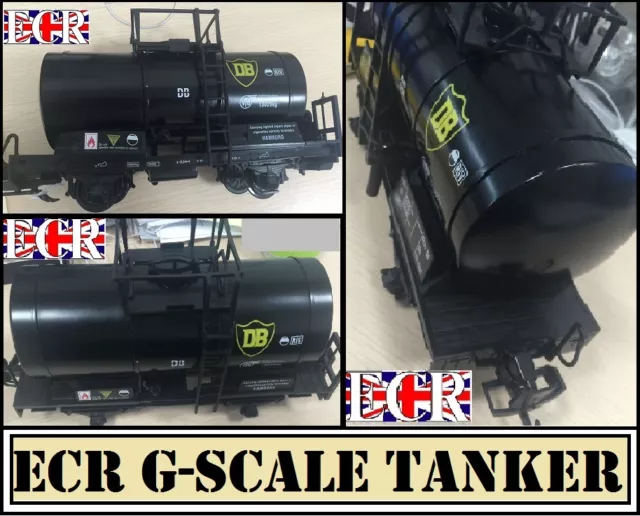 NEW G SCALE 45mm GAUGE BLACK OIL TANKER  CARGO TANK ROLLING RAILWAY STOCK TRAIN