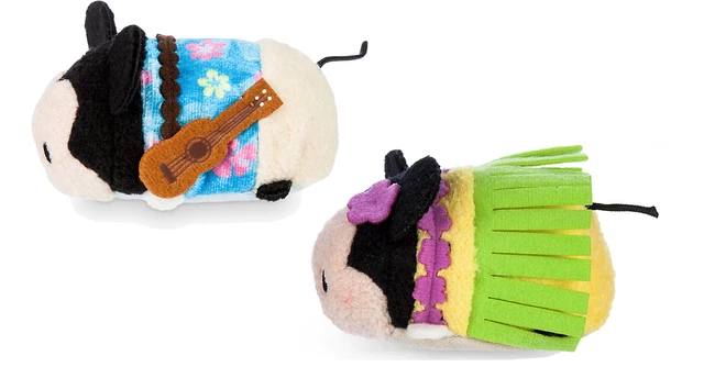 Disney Store Tsum Tsum 3.5" Mickey & Minnie Mouse Aloha Hawaii Mini Plush NWT