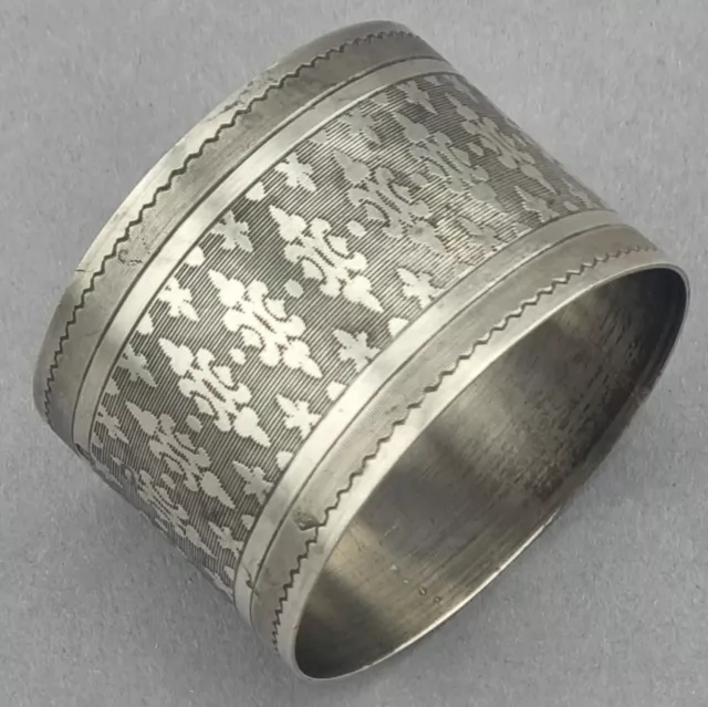 Großer Serviettenring Silber 950er Frankreich Monogramm DM  napkin ring  (122) 3