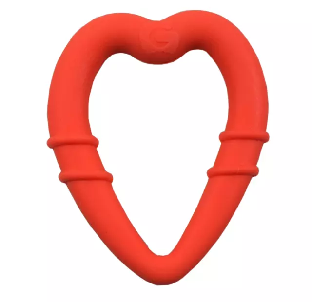 Gummee Heart Shaped Silicone Teething Ring Red All Round Teether for All Ages