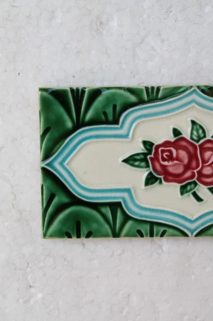 Old Circa 1930 Vintage Artdeco Ceramic Tile Border Made In Japan NH4393 2