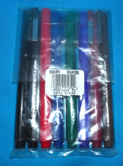 Marvy Calligraphy Markers 2mm Tip Multi Color  Set of 8