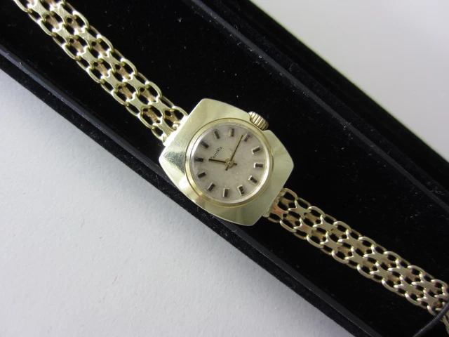 ZENTRA Vintage Damenuhr 585 Gold Massiv mit Armband 585 Handaufzug