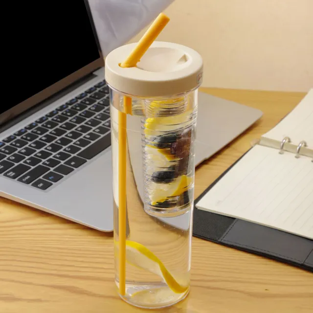700ml Drinking Bottle Eco-friendly Straw Design Wide Mouth Water Cup Lightweight