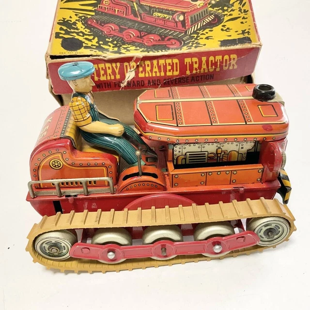 Jouet Vintage Space Jeep U.S. Army Masudaya tin toy battery