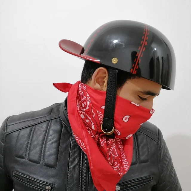 Custom Motorcycle Helmet Baseball Cap Style fiberglass Red & black free shipping