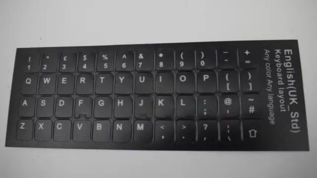 Tastaturaufkleber UK Tastatur Aufkleber Keyboard Sticker Notebook Englisch black