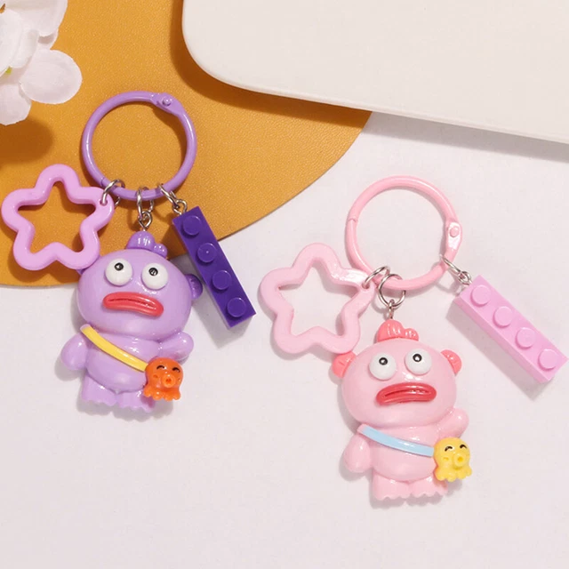 Cartoon Sausage Mouth Pendant Keychain Resin Funny Cute Doll Keyring Bag Char Wa