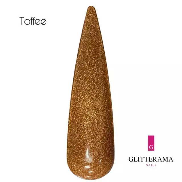 TOFFEE Coloured Acrylic Powder Glitterama Nails Brown chocolate autumn mocha