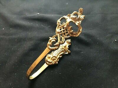 One Reclaimed Antique Brass Victorian Curtain Tie Back Furniture (BTS147)