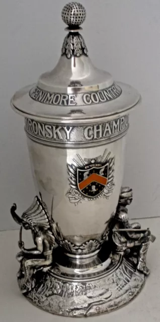 Gorham Figural Sterling Last Of The Mohican Fenimore Country Club Golf Trophy