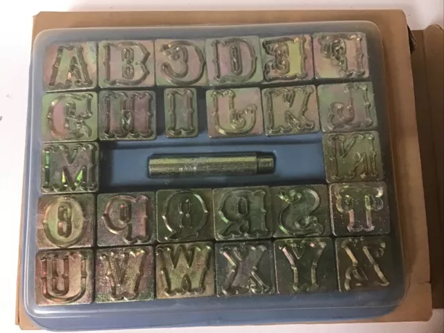 Juego de Letras de Colección Craftool del Alfabeto Occidental de 1"" Cuero Metal Estampillas