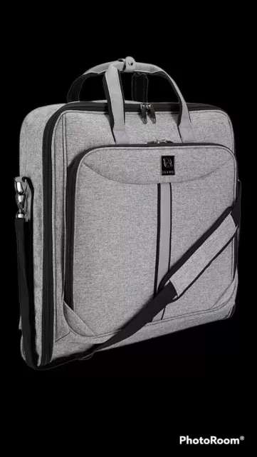 NEW W/TAGS ZEGAR Suit Carry On Garment Bag Luxury Gray Shoulder Strap