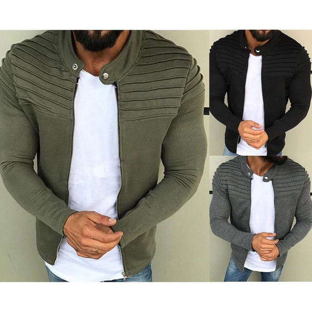 Cappotti maniche lunghe M-3XL cappotto moda cerniera slim sport cardigan