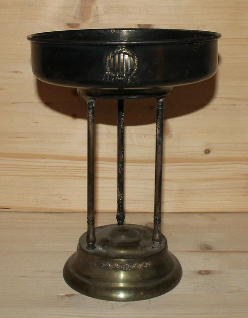 Antique Art Nouveau hand made ornate brass/metal pedestal bowl