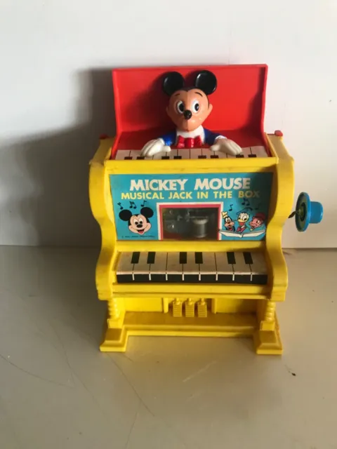 Boite A Musique Mickey Mouse Musical Jack In The Box / Kohner 1973 / Walt Disney