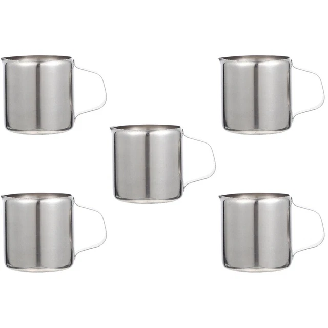 5 piezas jarra de vapor de leche de acero inoxidable recipiente espesor de leche para cocina doméstica - gadget