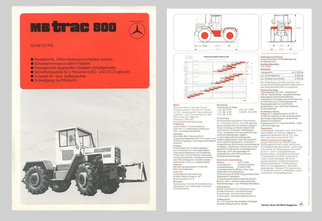 Mb Trac 800 Technische Daten