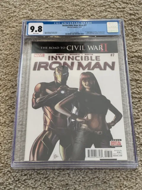 Invincible Iron Man 7 CGC 9.8 1st Cameo Riri Williams
