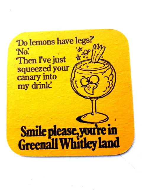 Vintage GREENALL WHITLEY / GREENALL'S - Cat No'356  Beer mat / Coaster
