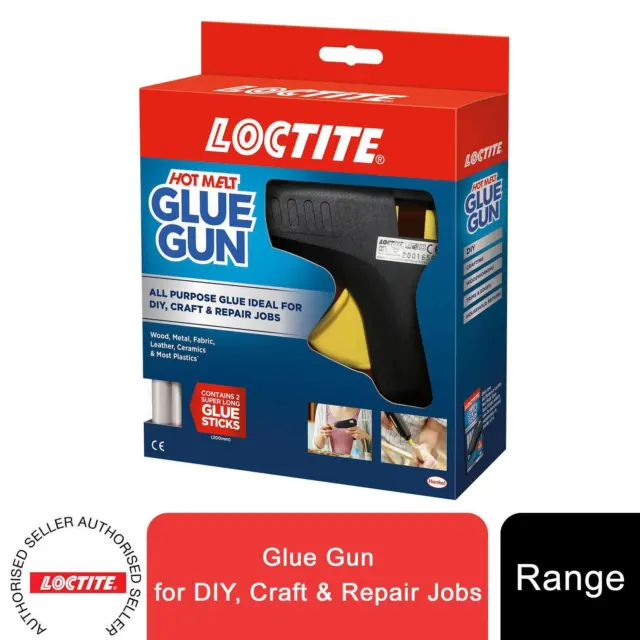 Loctite Hot Melt Glue Gun for Crafts & Repairs with 2x Stick Refills, Black