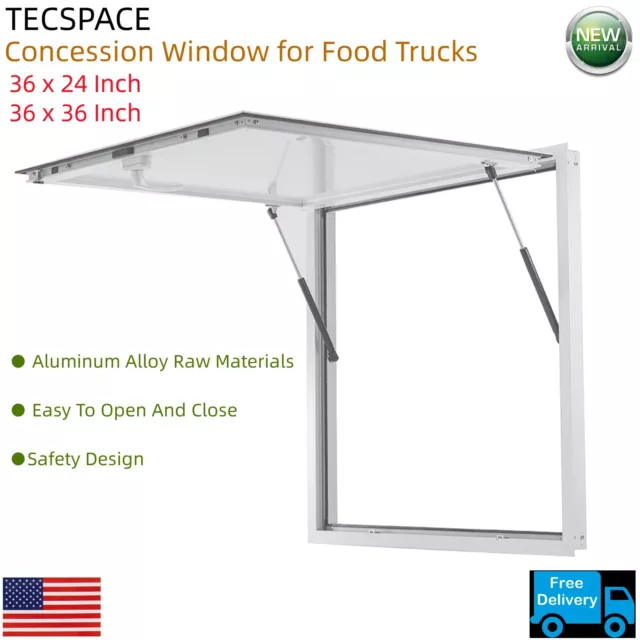 TECSPACE Concession Window for Food Trucks 2 Sizes without Screen Windows