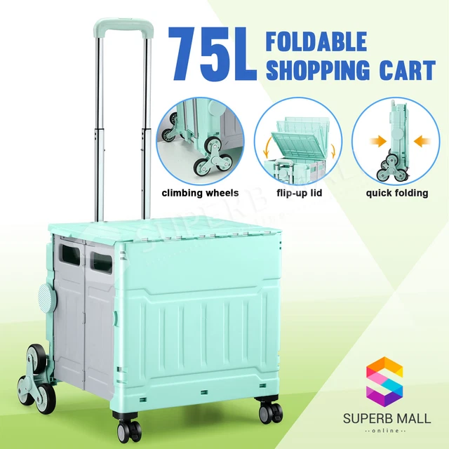 Portable Shopping Cart Trolley Foldable Grocery Storage Basket Luggage Crate