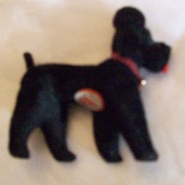 Vintage Flocked Or Fuzzy West Germany Wagner Kunstlerschutz Black Poodle