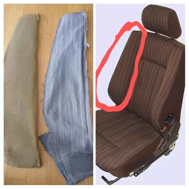 MERCEDES W124 SEAT cover bolster REPAIR SET cloth BLACK corner RHD