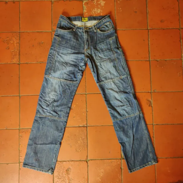 Jeans da moto Draggin uomo 32x32 denim blu foderato in kevlar gamba dritta
