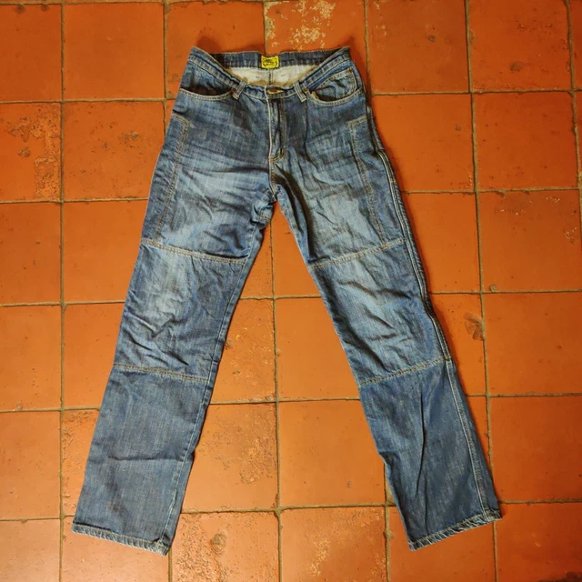 Jeans da moto Draggin uomo 32x32 denim blu foderato in kevlar gamba dritta