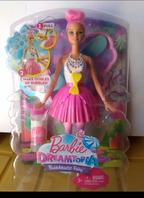 Barbie Dreamtopia Bubbletastic Fairy Wings Blow Bubbles Mattel - Pink
