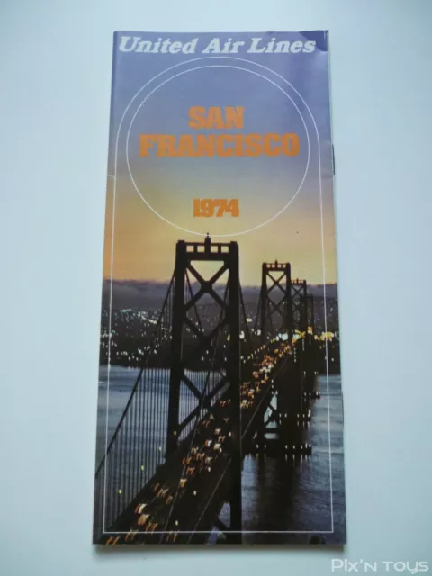 Timetable Horaire de poche United Air Lines San Francisco 1974