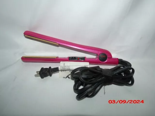 Chi Air  Expert Classic Tourmaline Ceramic Hair Straightener, 1" Flat Iron, Pink