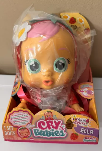 Cry Babies Tutti Frutti Ella Strawberry Interactive Baby Doll NEW