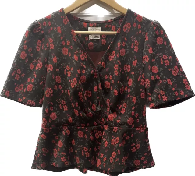 Anthropologie Meadow Rue Heartland Floral Peplum Top Size Small