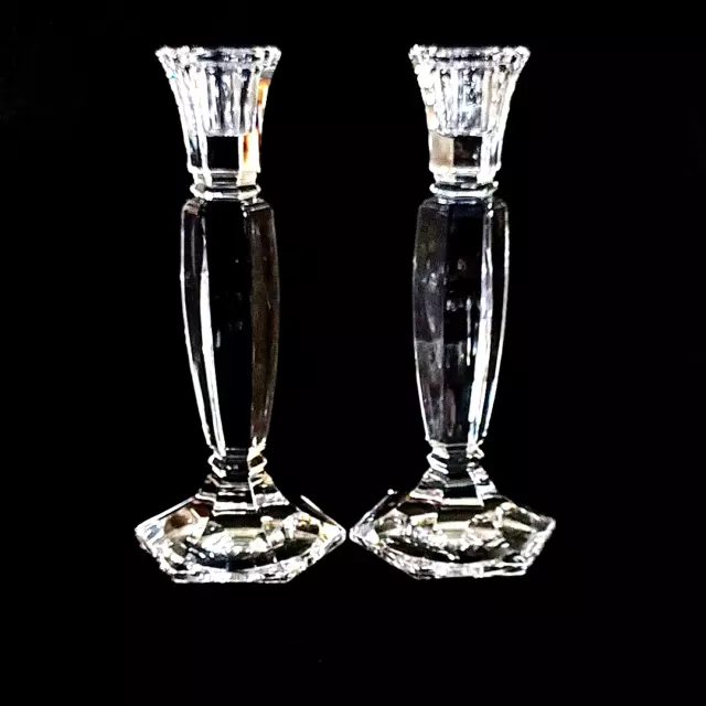 WATERFORD ODESSA Cut Lead Crystal 8" Candle Holders